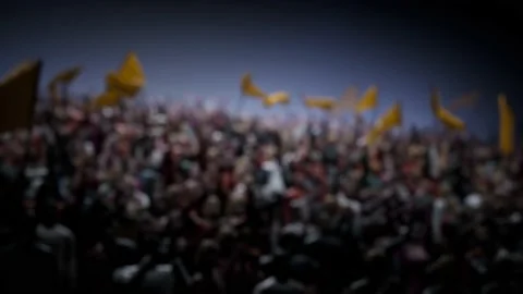Crowd of defocused People Cheering, clapping, Applauding, Background Silhouette Stock-Footage 164956088