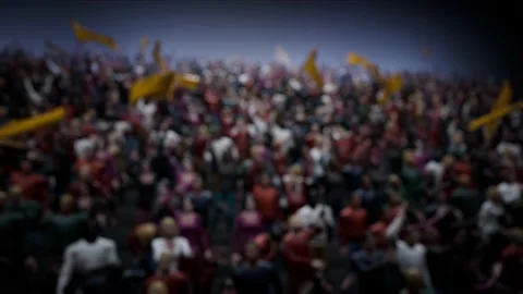 Crowd of defocused People Cheering, clapping, Applauding, Background Silhouette Stock Footage 164956150