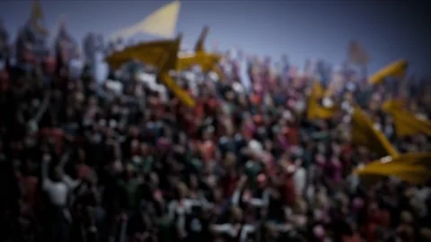 Crowd of defocused People Cheering, clapping, Applauding, Background Silhouette Stock Footage 164956280