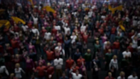 Crowd of defocused People Cheering, clapping, Applauding, Background Silhouette Stock Footage 164956353