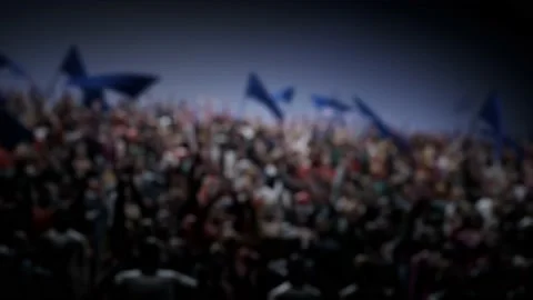 Crowd of defocused People Cheering, clapping, Applauding, Background Silhouette Stock Footage 164963470