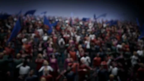 Crowd of defocused People Cheering, clapping, Applauding, Background Silhouette Stock Footage 164963564