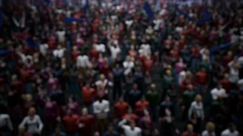 Crowd of defocused People Cheering, clapping, Applauding, Background Silhouette Stock-Footage 164963744
