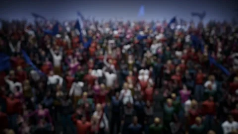 Crowd of defocused People Cheering, clapping, Applauding, Background Silhouette Stock-Footage 164963806