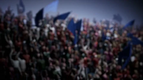 Crowd of defocused People Cheering, clapping, Applauding, Background Silhouette Stock Footage 164963888