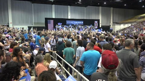 Crowd Doing The Wave At Bernie Sanders Rally 01 Stock Footage 61446189