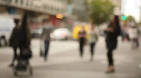 Crowd in downtown Vancouver Vídeo Stock 8844016