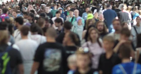Crowd Dynamics Captured in Slow Motion Effect Stock Footage 315741602