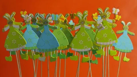 The crowd easter rabbit. Spring And Easter Background. Stock Footage 74107868