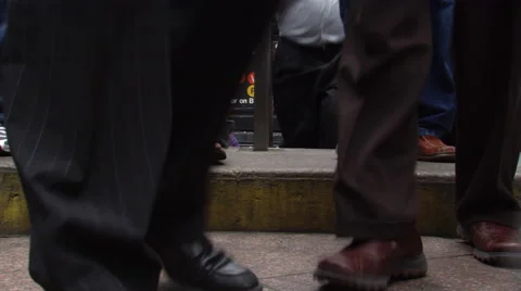 Crowd emerging from 34th Street Station, NYC Stock Footage 59453854