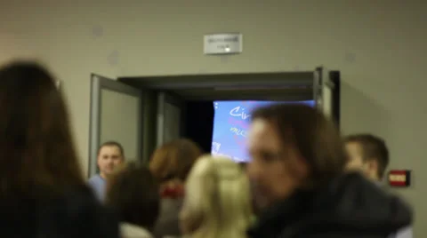 Crowd entering the cinema hall Stock Footage 29668233
