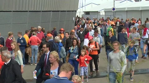 Crowd entering stadium Stock Footage 47847831