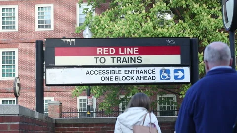 CROWD ENTERS T STOP Stock Footage 182949093