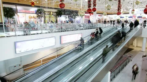 Crowd on escalator ''timelapse'' Stock-Footage 10566127