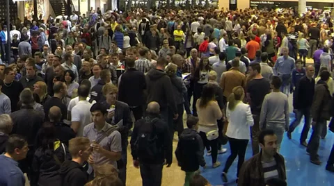 Crowd at exhibition grounds Video stock 30369701