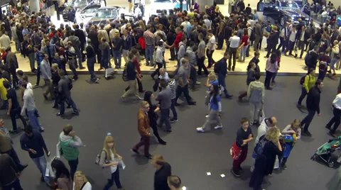 Crowd at exhibition grounds Stock Footage 30369726