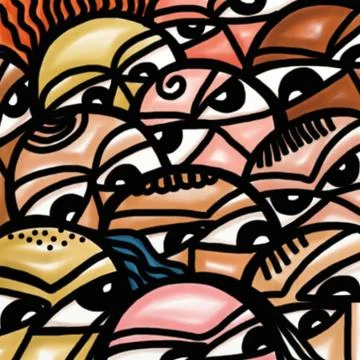 Crowd of Faces Stock-Illustration