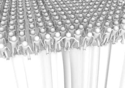 Crowd falling into the abyss Stock Illustration