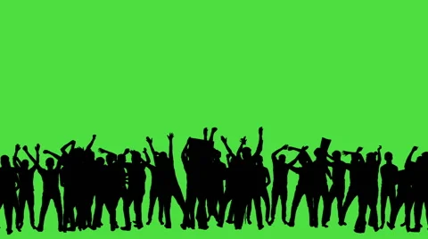 Crowd of fans dancing on green screen. Concert, Jumping, Dancing, Hands up Stock Footage
