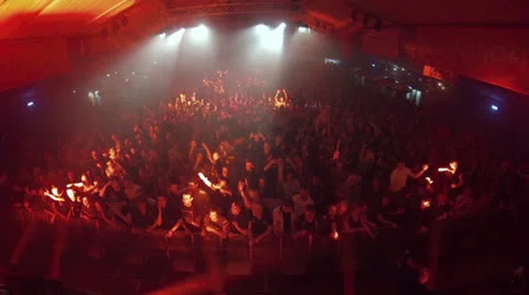 Crowd filmed from the stage [High Angle] Stock Footage 24803297