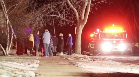 Crowd at Fire Scene Video stock 44236112