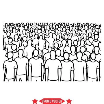 Crowd Flow Vector Silhouette Set Illustrating Movement and Interaction Stock Illustration