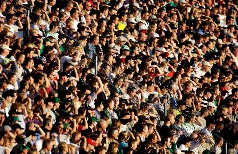 Crowd in football stadium Stock Photos