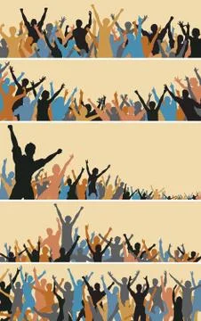Crowd foregrounds Stock Illustration