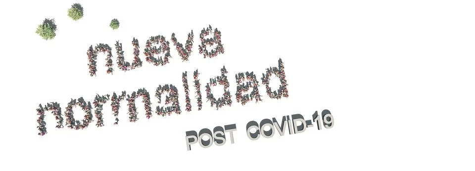Crowd forming a word Stock Illustration