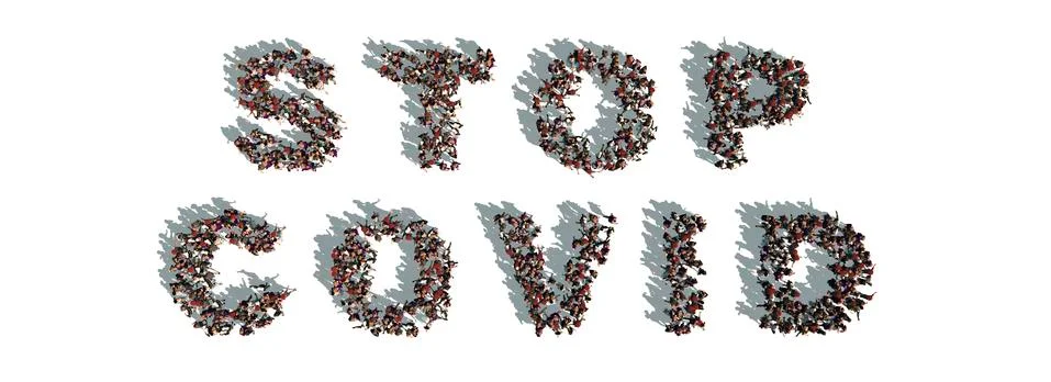 Crowd forming a word Stock Illustration