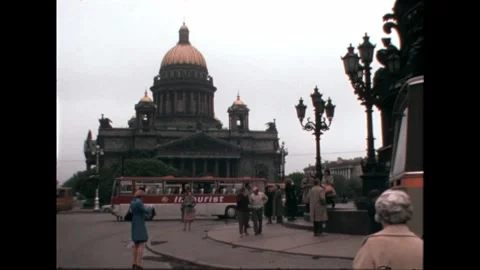 Crowd in Front of Dome Building Stock Footage 278399443