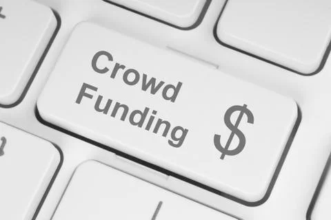 Crowd funding button Stock Photos