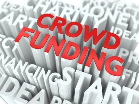 Crowd Funding. Wordcloud Concept. イラスト素材