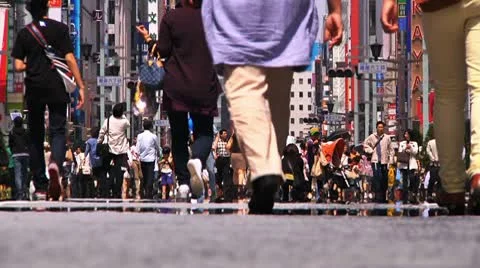Crowd Ginza Tokyo SlowMotion 60fps 12 Stock Footage 10598482