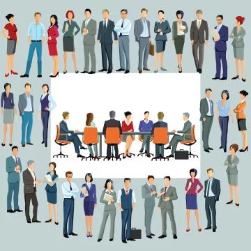Crowd, group, workforce Stock Illustration