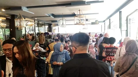Crowd of guests at the event Stock Footage 302145738