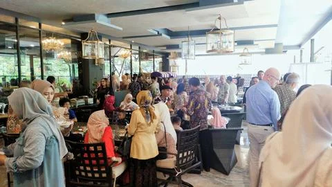 Crowd of guests at an event Stock Photos