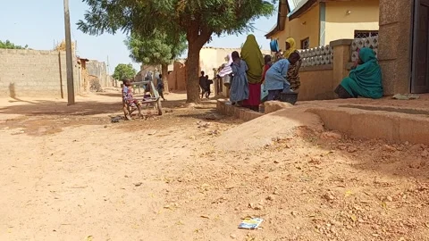Crowd At Hand Pump Borehole Waiting For Water Kano Nigeria Stock Footage 331306262