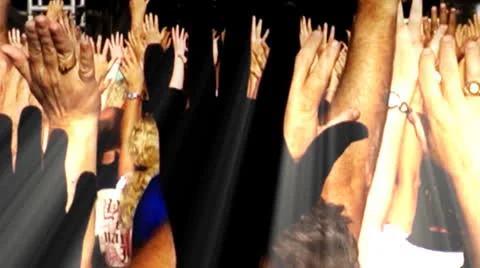 CROWD with HANDS RAISED Stock Footage 23894567