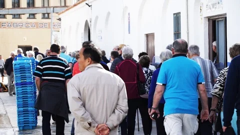 Crowd on the harbor Stock Footage 89650428