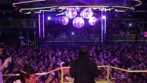 Crowd Having Fun During a Concert At A Disco in Buenos Aires, Argentina. Stock Footage 248151702