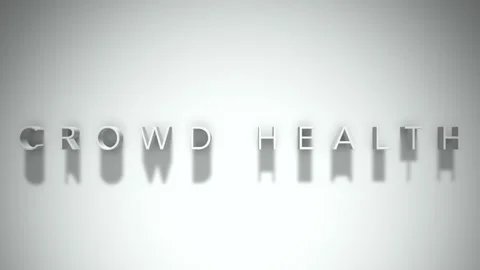 Crowd health 3D title animation with shadows on a white background Stock Footage 297856128