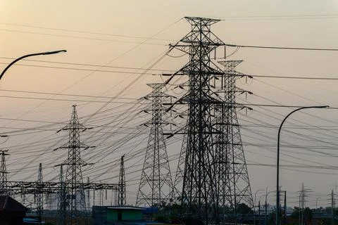 Crowd High Voltage Electrical Cable Stock Photos