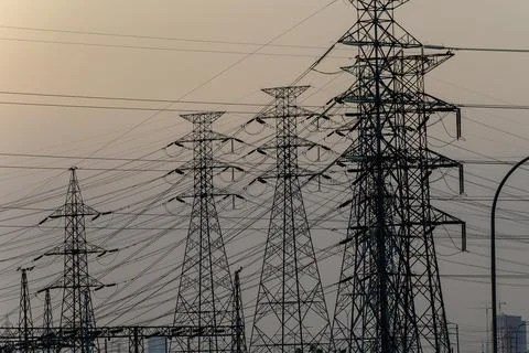 Crowd High Voltage Electrical Cable Stock Photos