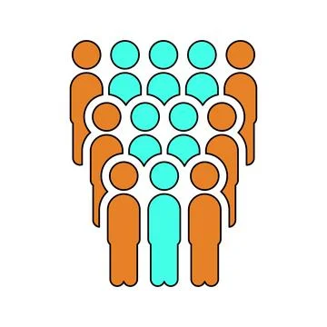 Crowd, horde, mob icon. Stock Illustration