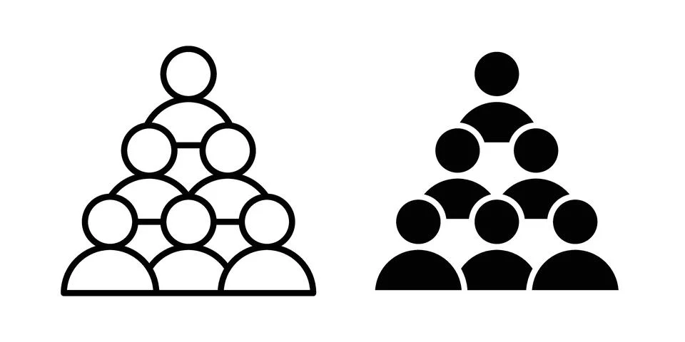 Crowd icon linear versions pack on white background Stock Illustration