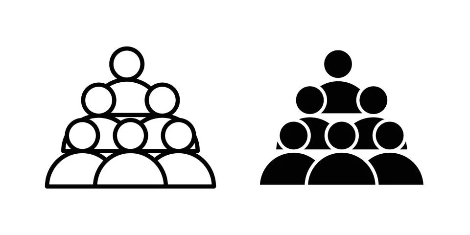 Crowd icon set modern line and solid style collection. Stock Illustration