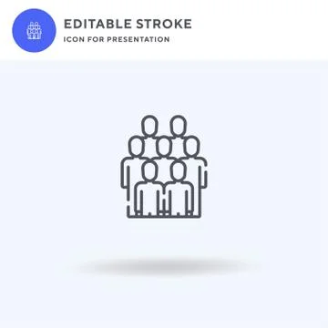 Crowd icon vector, filled flat sign, solid pictogram isolated on white, logo Stock Illustration