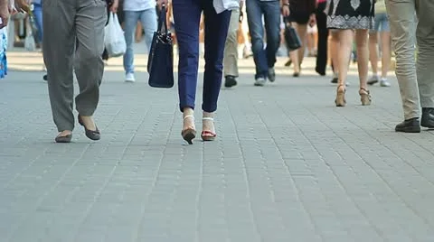 The crowd, legs only, spring-summer 720p 50 fps Stock Footage