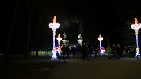 Crowd at Light Festival Stock Footage 47033729